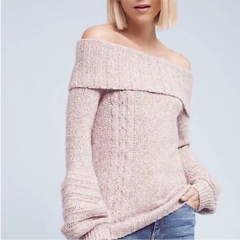 Anthropologie Sleeping on Snow Neves Off-the-Shoulder Pullover Sweater Size M